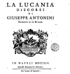 1745 - La Lucania discorsi di Giuseppe Antonini